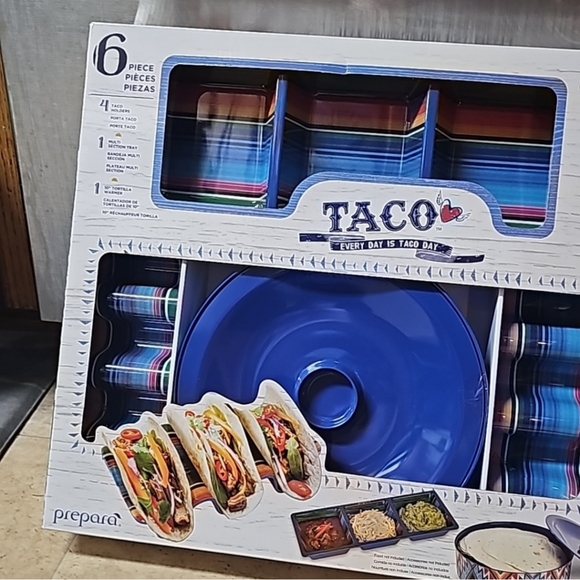 Prepara 6pc Melamine Taco Serving Set - Picture 5 of 9